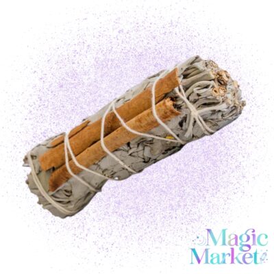 Sahumerio Artesanal de Salvia Blanca y Canela elaborado con ingredientes naturales