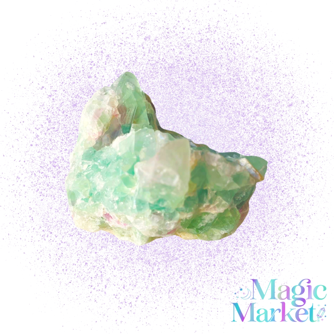 Fluorita Natural Rainbow F2 cristal auténtico multicolor